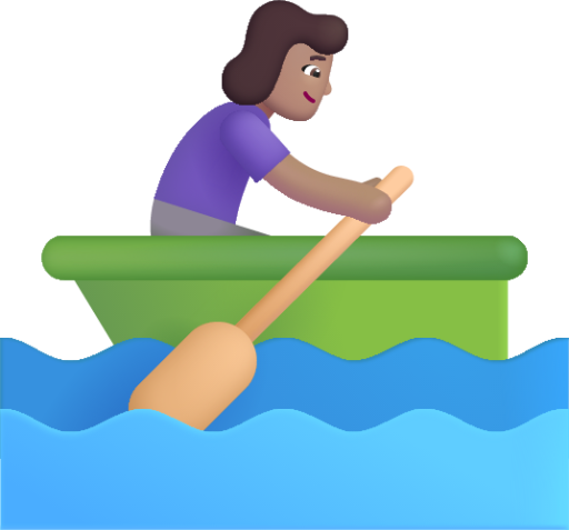 woman rowing boat medium emoji
