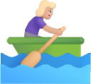 woman rowing boat medium light emoji