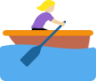 woman rowing boat: medium-light skin tone emoji