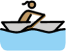 woman rowing boat: medium skin tone emoji