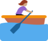 woman rowing boat: medium skin tone emoji