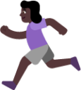 woman running dark emoji