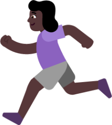 woman running dark emoji