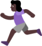 woman running dark emoji