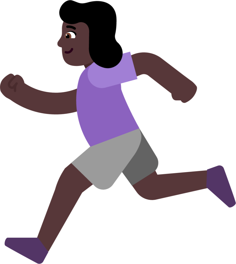 woman running dark emoji