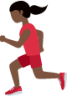 woman running: dark skin tone emoji