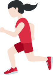 woman running: light skin tone emoji