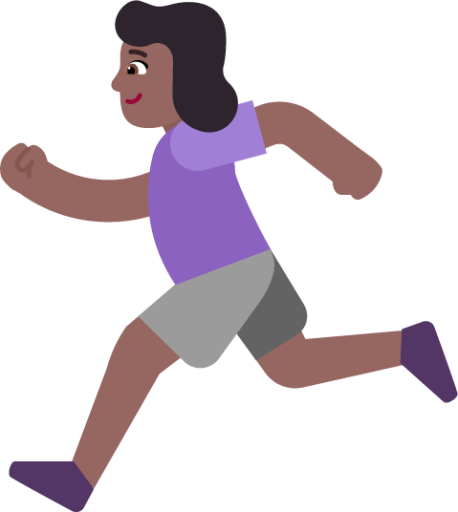 woman running medium dark emoji