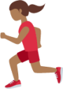 woman running: medium-dark skin tone emoji