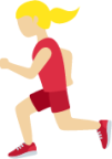 woman running: medium-light skin tone emoji