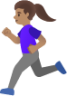 woman running: medium skin tone emoji