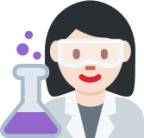 woman scientist: light skin tone emoji