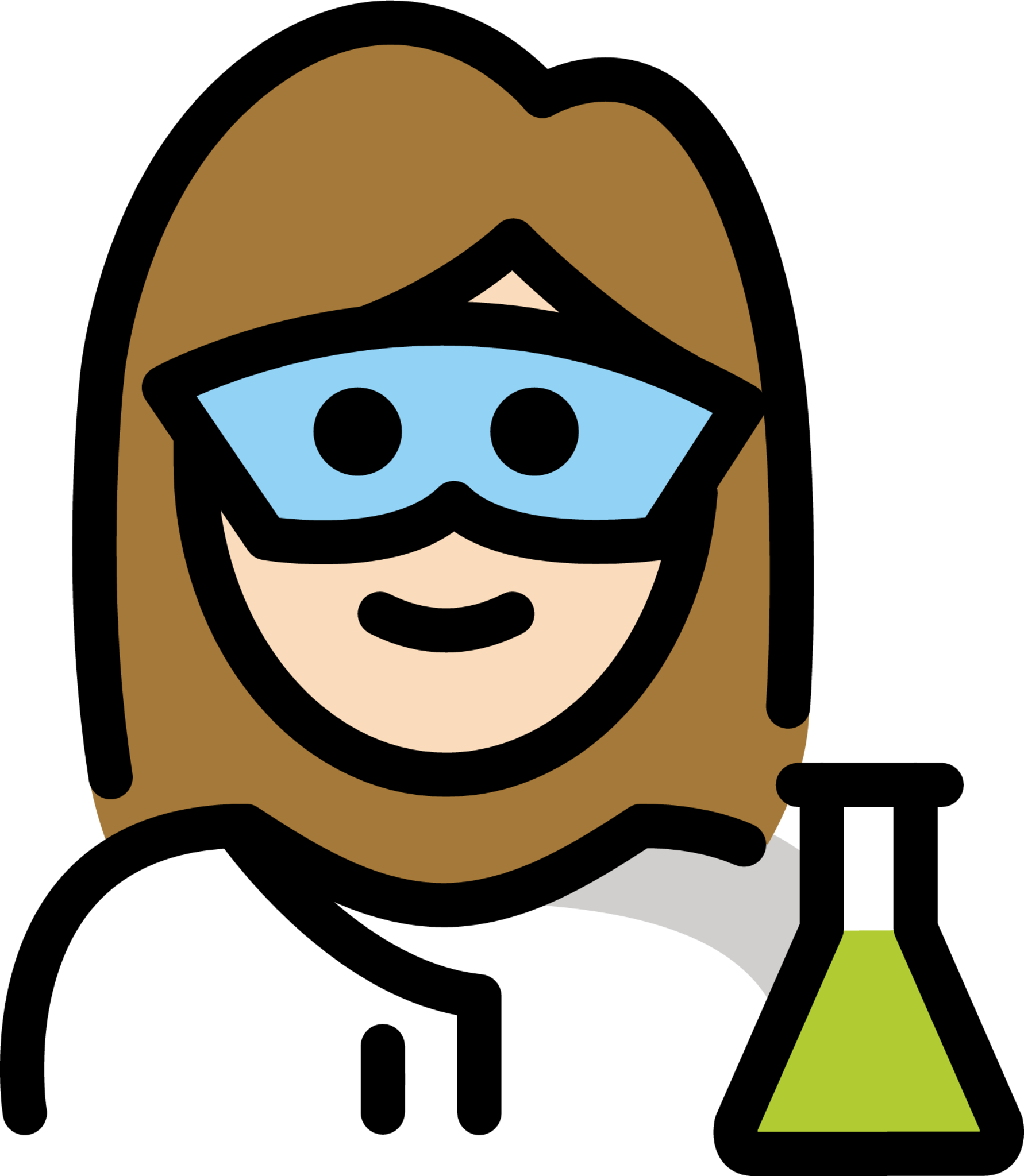 woman scientist: light skin tone emoji