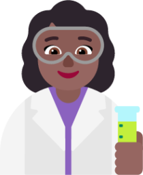 woman scientist medium dark emoji