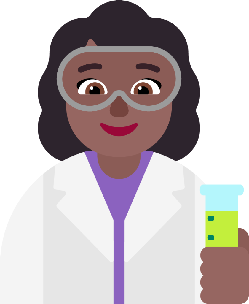 woman scientist medium dark emoji