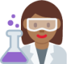 woman scientist: medium-dark skin tone emoji