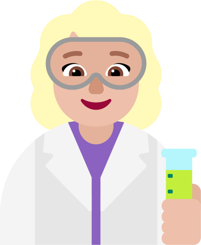 woman scientist medium light emoji
