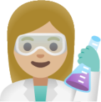woman scientist: medium-light skin tone emoji