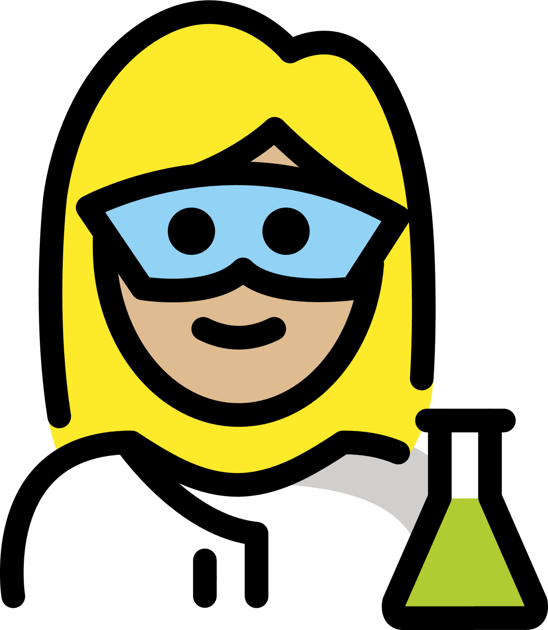 woman scientist: medium-light skin tone emoji