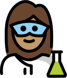 woman scientist: medium skin tone emoji