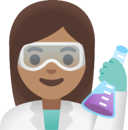 woman scientist: medium skin tone emoji