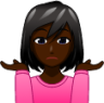 woman shrugging (black) emoji