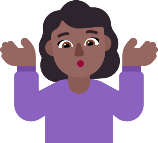 woman shrugging medium dark emoji