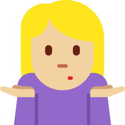 woman shrugging: medium-light skin tone emoji