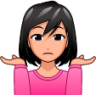woman shrugging (plain) emoji