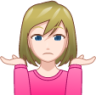 woman shrugging (white) emoji