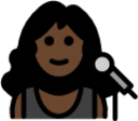 woman singer: dark skin tone emoji
