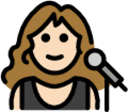 woman singer: light skin tone emoji