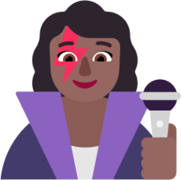 woman singer medium dark emoji