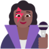 woman singer medium dark emoji