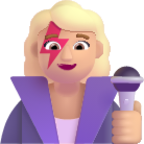 woman singer medium light emoji