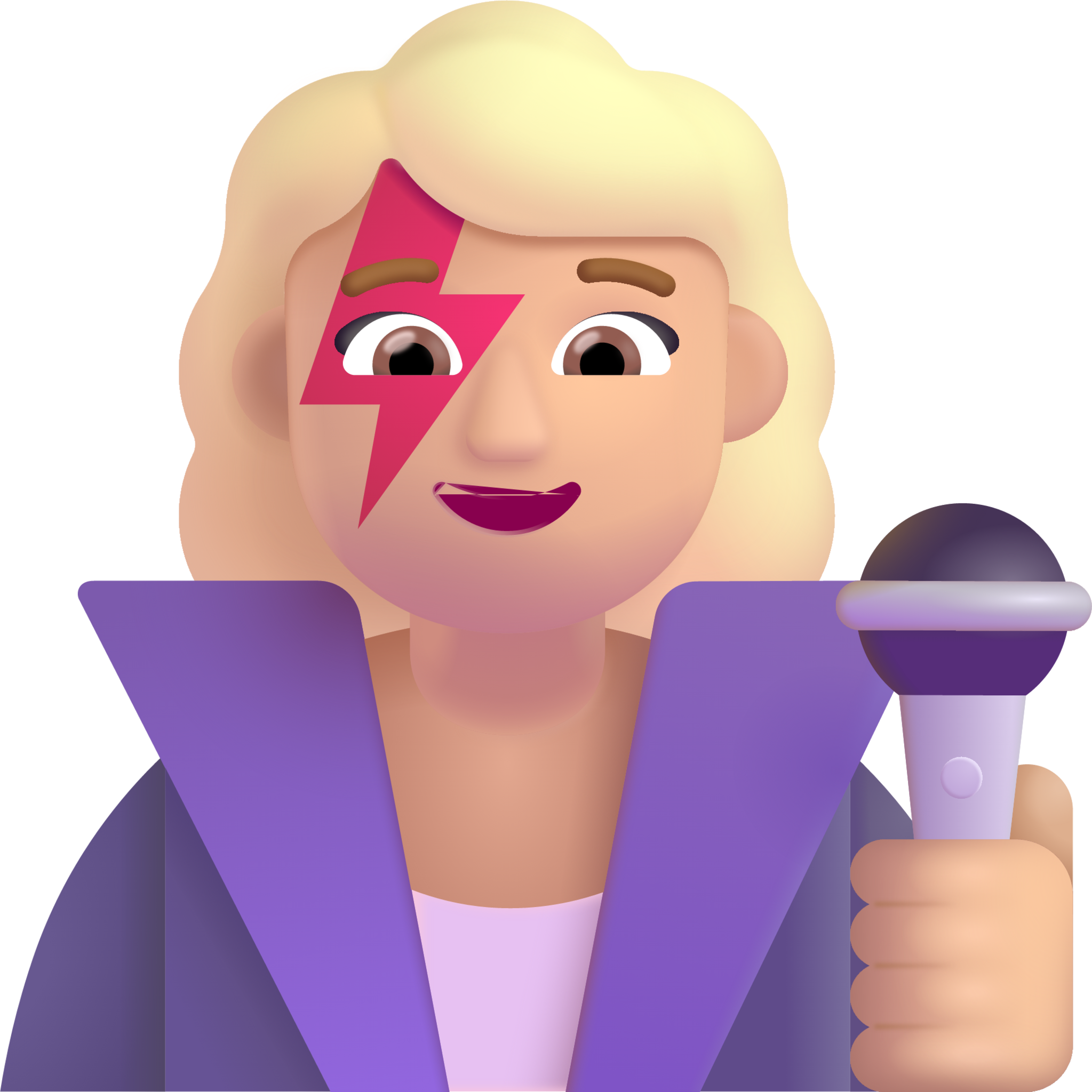 woman singer medium light emoji