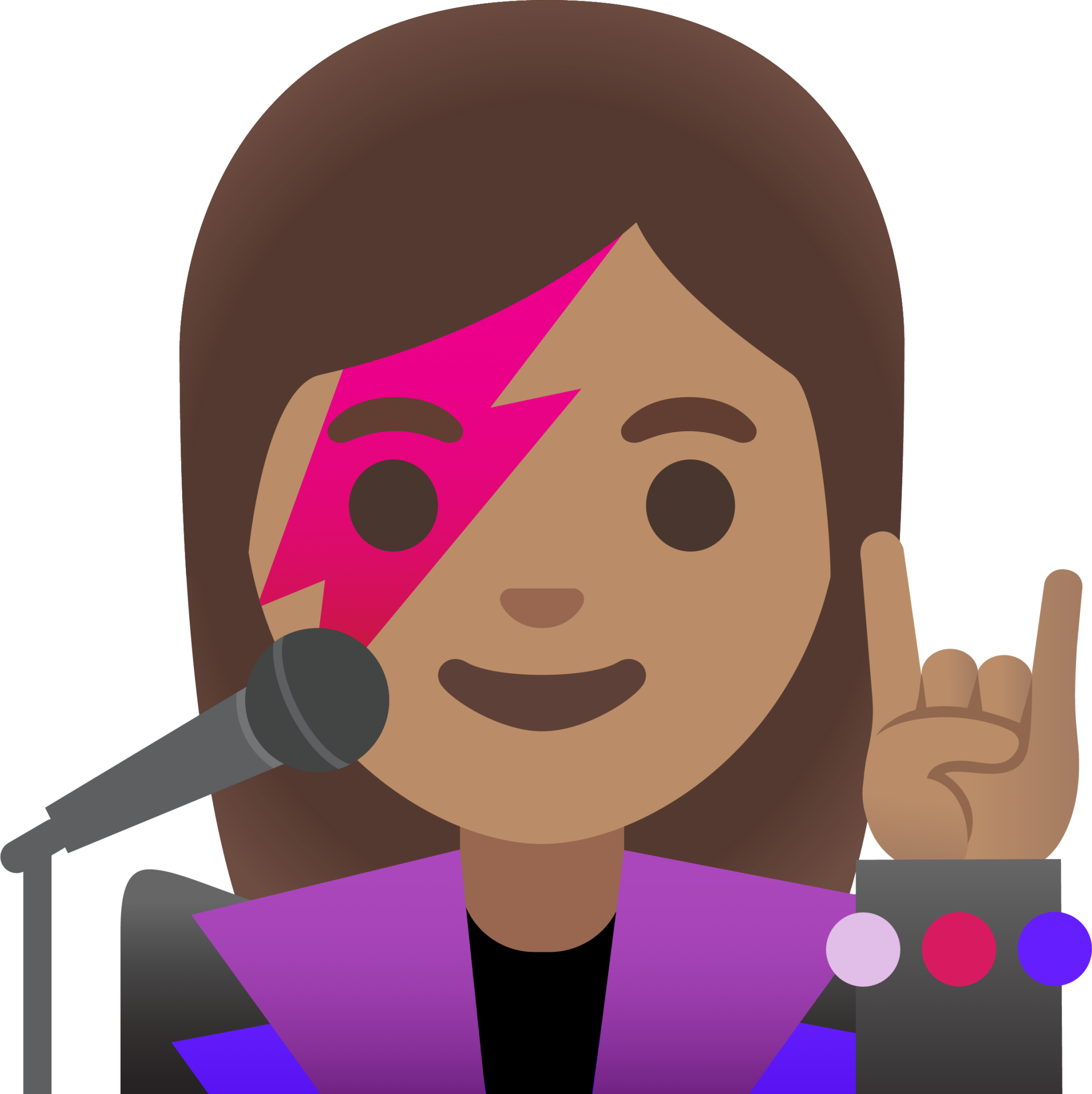 woman singer: medium skin tone emoji