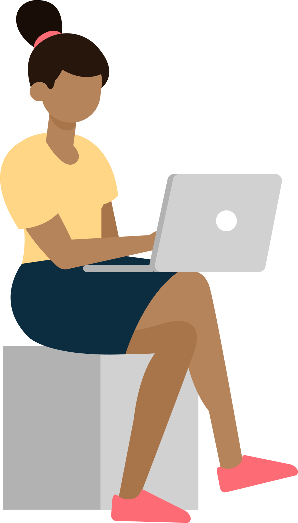 woman sitting laptop illustration