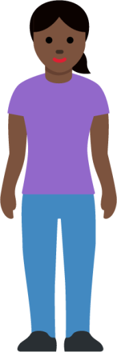 woman standing: dark skin tone emoji