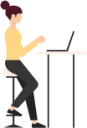woman standing desk illustration