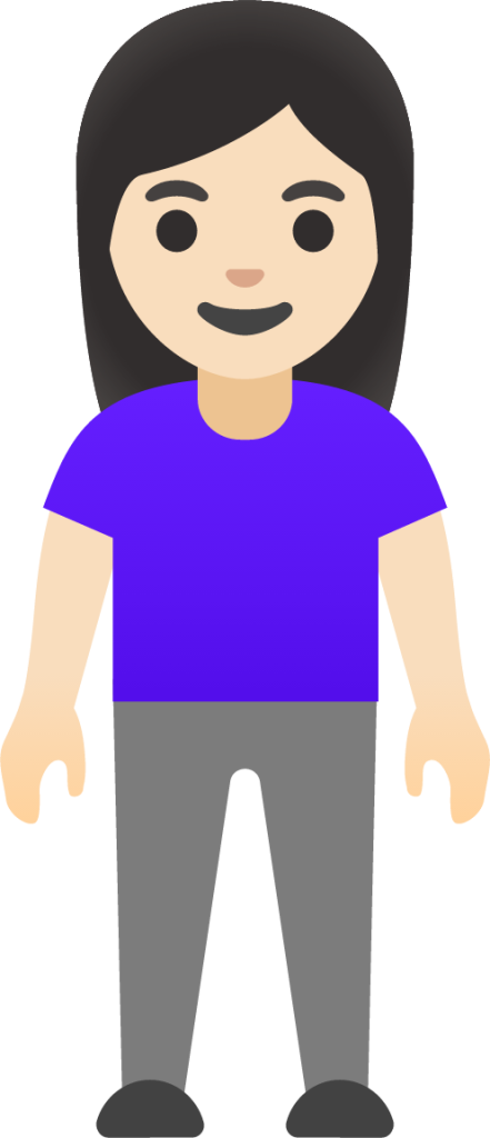 woman standing: light skin tone emoji