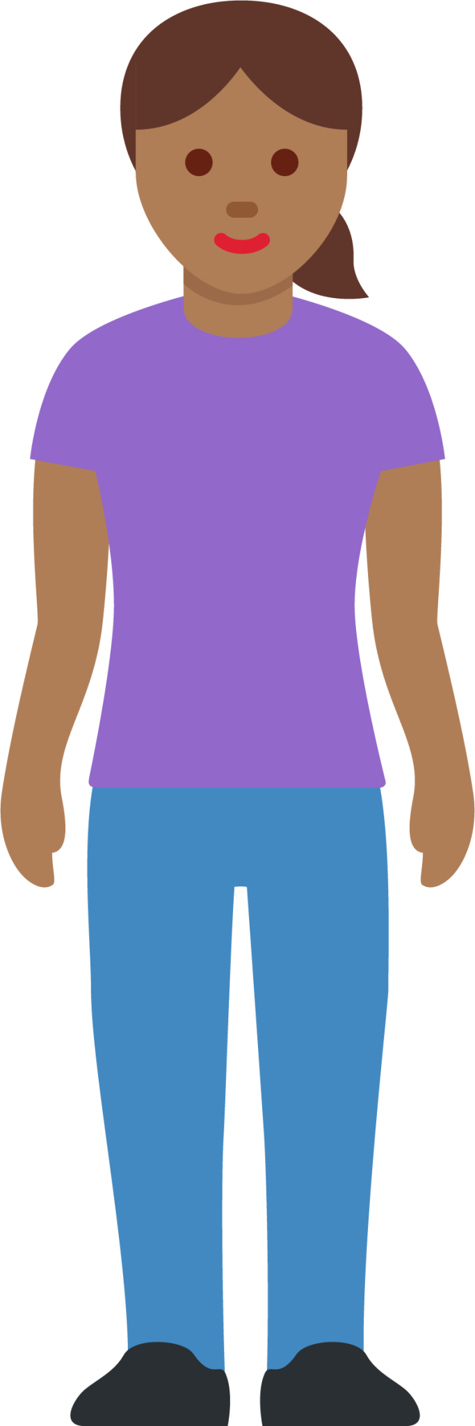 woman standing: medium-dark skin tone emoji
