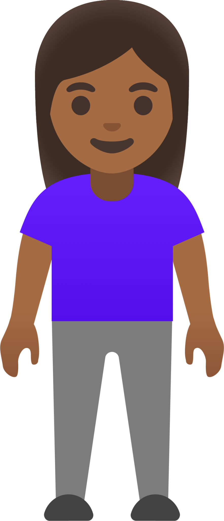 woman standing: medium-dark skin tone emoji