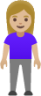 woman standing: medium-light skin tone emoji