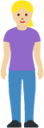 woman standing: medium-light skin tone emoji