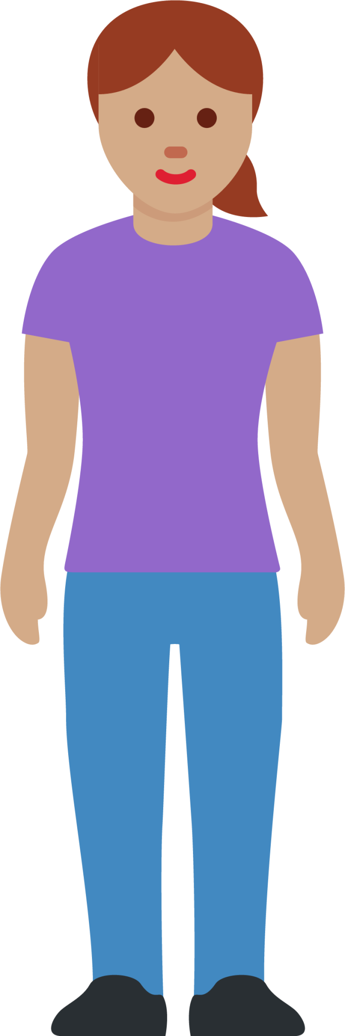 woman standing: medium skin tone emoji