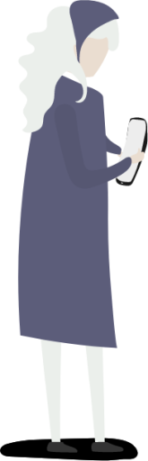 woman standing phone illustration