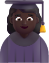 woman student dark emoji