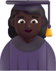 woman student dark emoji