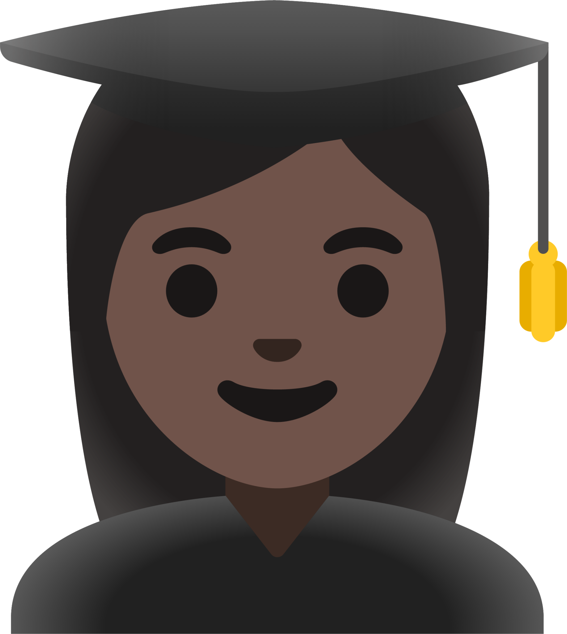woman student: dark skin tone emoji